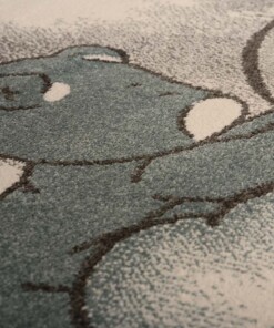 Alfombra redonda infantil oso - Dreams azul - close up, thumbnail