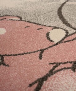 Alfombra redonda infantil oso - Dreams rosa - close up, thumbnail