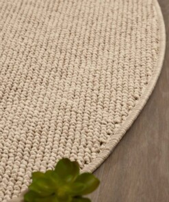 Alfombra redonda pelo corto - Loom crema - close up, thumbnail