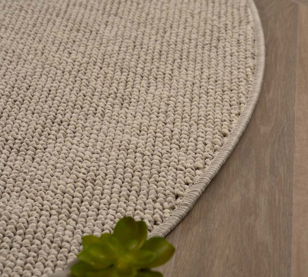 Alfombra redonda pelo corto - Loom plata - close up Alfombra redonda pelo corto - Loom plata - close up