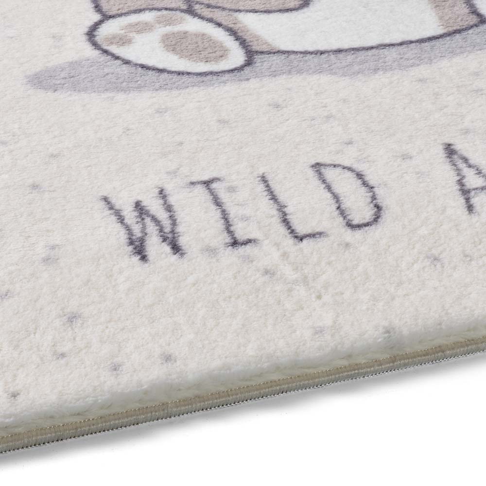 Alfombra infantil oso - Animigo crema/multicolor - close up Alfombra infantil oso - Animigo crema/multicolor - close up