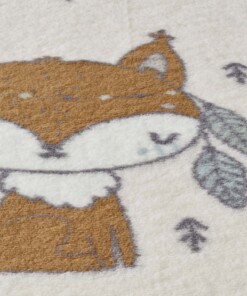 Alfombra infantil ardilla - Animigo crema/multicolor - close up, thumbnail