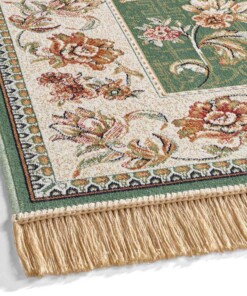 Alfombra pasillo oriental - Regal Helena verde - close up, thumbnail