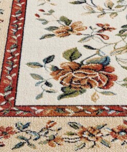 Alfombra oriental - Regal Flora crema/rojo - close up, thumbnail