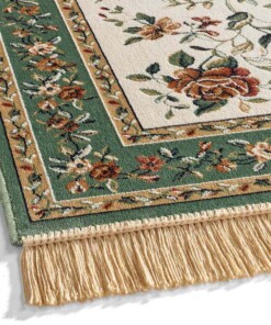 Alfombra oriental - Regal Flora crema/verde - close up, thumbnail