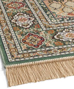 Alfombra oriental - Regal Silas verde - close up, thumbnail
