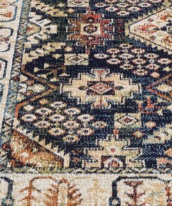 Alfombra oriental - Regal Leander azul oscuro - close up, thumbnail