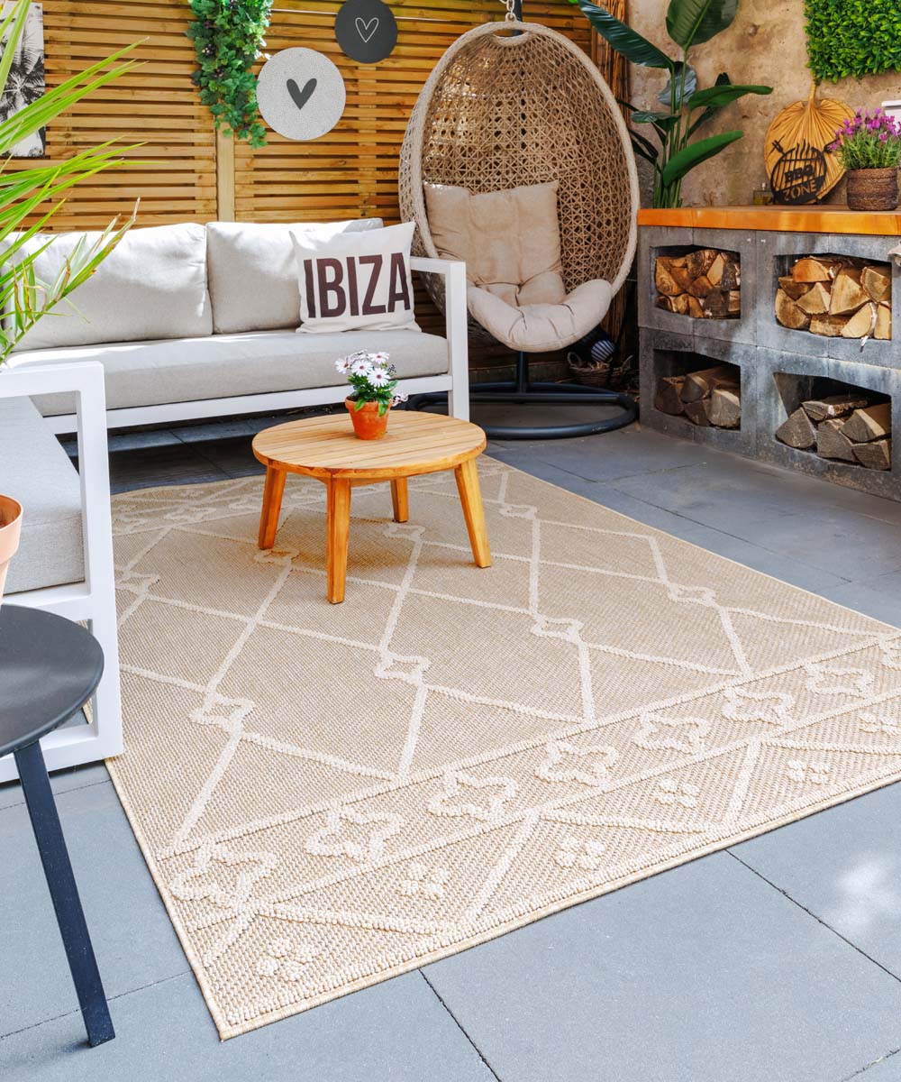 Alfombra para balcón Boho - Retreat Beige Alfombra para balcón Boho - Retreat Beige