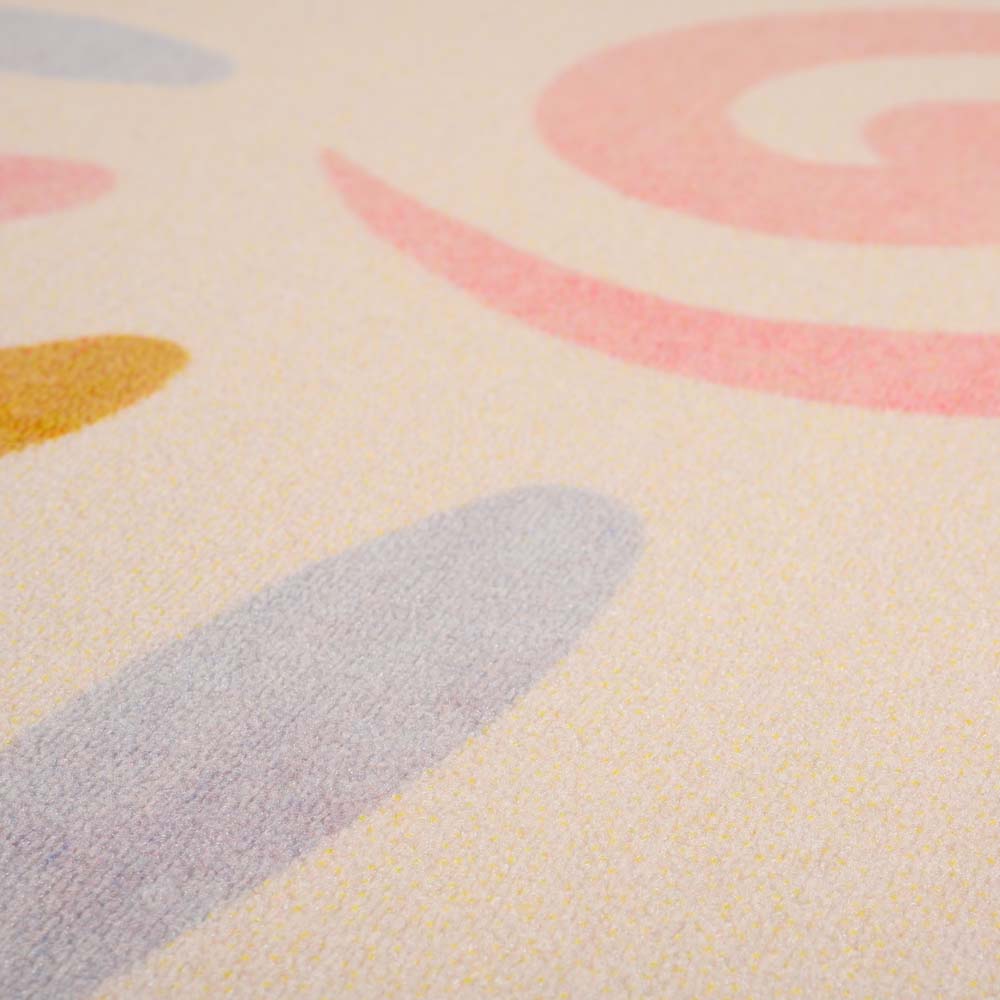 Alfombra infantil flor - Joy crema - close up Alfombra infantil flor - Joy crema - close up