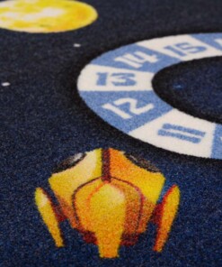 Alfombra infantil universo - Joy azul oscuro - close up, thumbnail