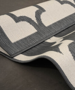 Alfombra retro para exteriores - Flip Lucky Gris - close up, thumbnail