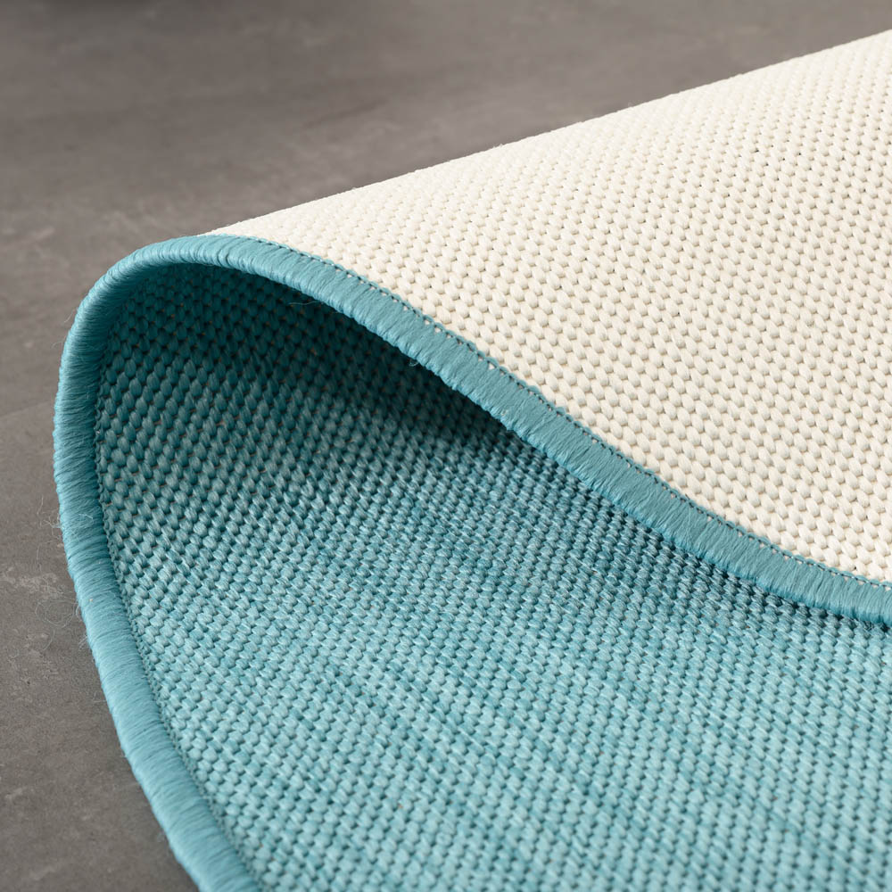 Alfombra de exterior redonda de color sólido - Flip Turquoise - close up Alfombra de exterior redonda de color sólido - Flip Turquoise - close up
