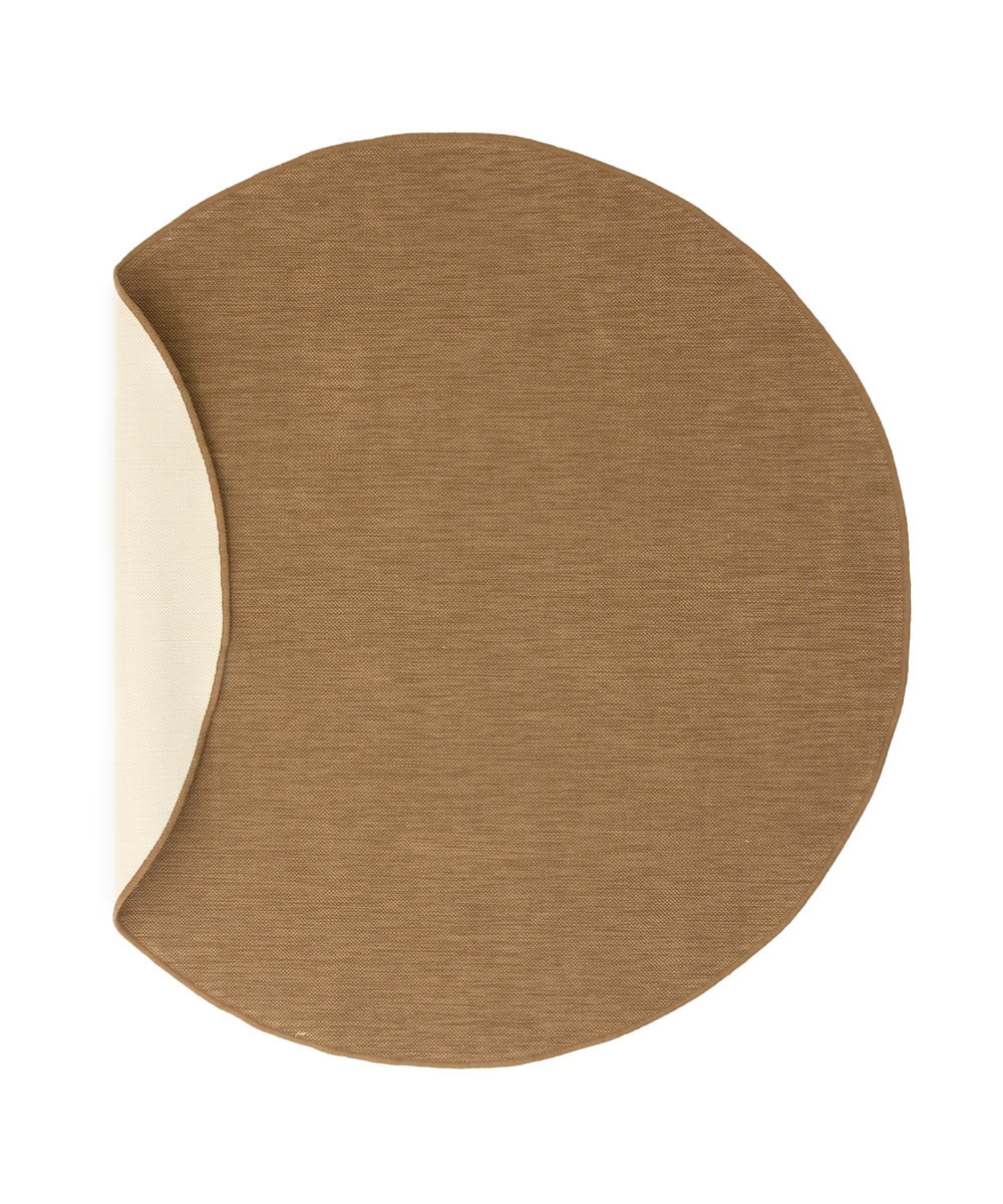 Alfombra de exterior redonda de color sólido - Flip Marrón claro - overzicht Alfombra de exterior redonda de color sólido - Flip Marrón claro - overzicht