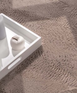 Alfombra pelo corto - Svea topo - close up, thumbnail