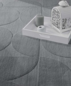 Alfombra suave - Emily Circles antracita - close up, thumbnail