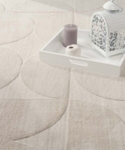 Alfombra suave - Emily Circles crema - close up, thumbnail