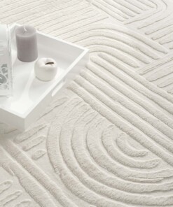 Alfombra suave - Emily Geometric crema - close up, thumbnail