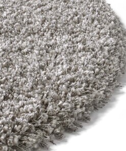 Alfombra pelo largo redonda - Shaggy Prime plata - close up, thumbnail