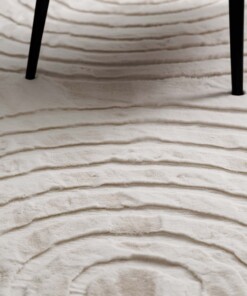 Alfombra redonda suave - Carvy Crema - close up, thumbnail