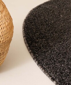 Alfombra redonda de pelo liso Fine - Antracita