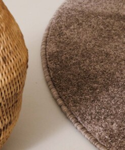 Alfombra redonda de pelo liso Fine - Moca
