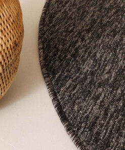 Alfombra buclé redonda Lush - Antracita