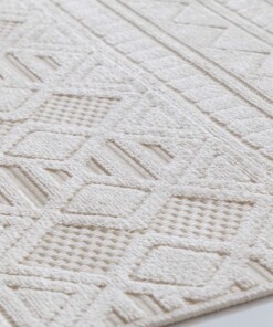 Alfombra de balcón - Elvora Linea crema - close up, thumbnail