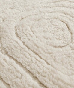 Alfombra redonda de lana - Isdal marfil - close up, thumbnail