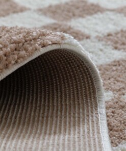 Alfombra ajedrez redonda - Check marfil/beige - close up, thumbnail