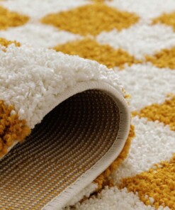 Alfombra ajedrez - Check marfil/oro - close up, thumbnail