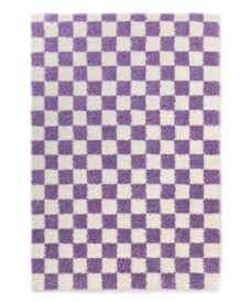 Alfombra retro - Check marfil/lila - overzicht, thumbnail