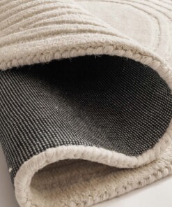 Alfombra de diseño redonda - Balans Dual marfil - close up, thumbnail