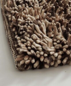 Alfombra de lana de pelo alto - Aurelia crema/marrón - close up, thumbnail