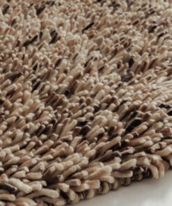 Alfombra de lana de pelo alto - Aurelia crema/marrón - close up, thumbnail