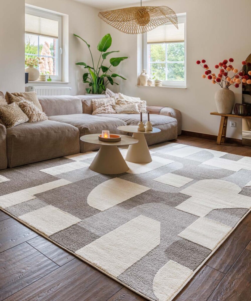 alfombra con estampado abstracto