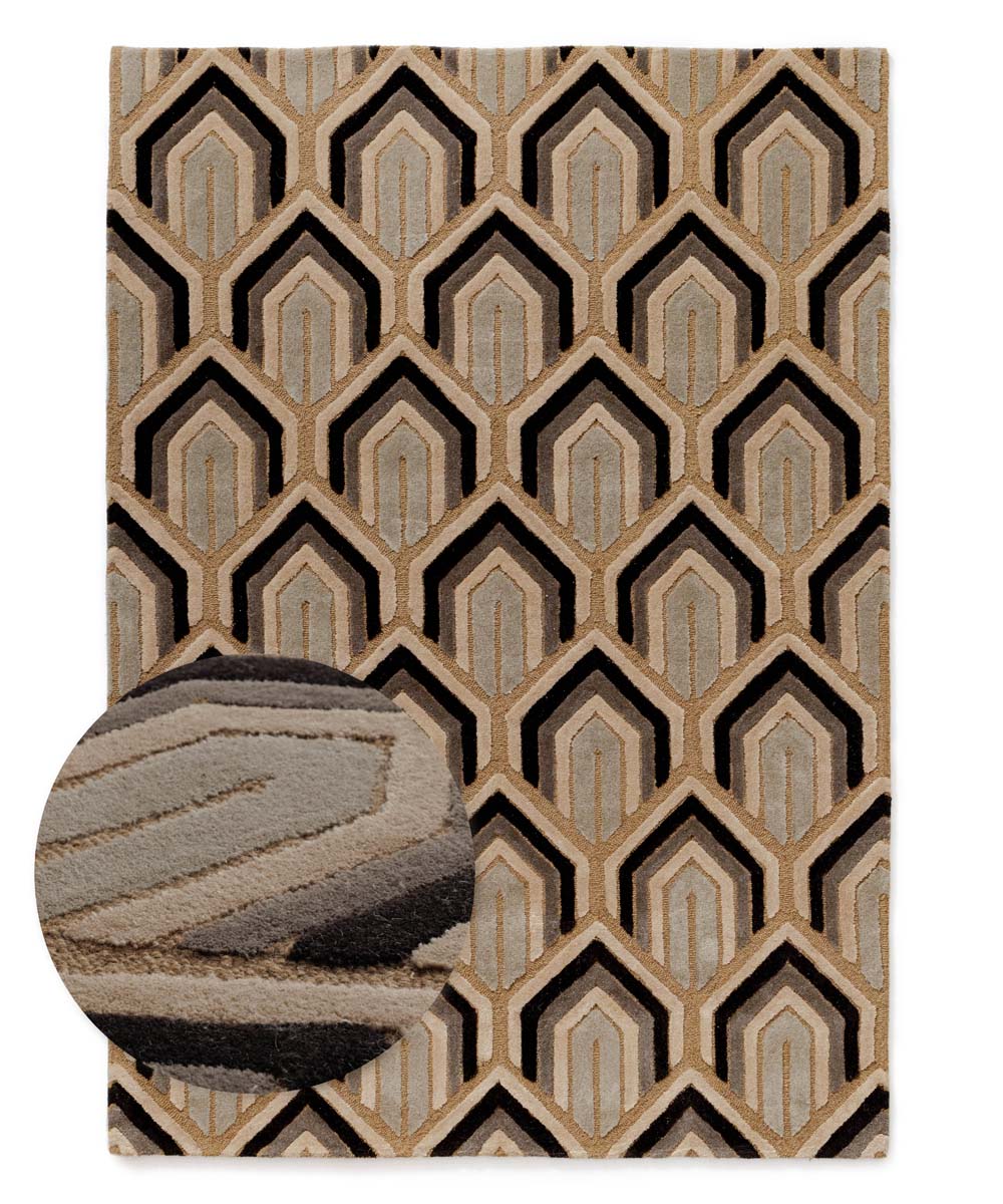 Alfombra moderna - Skulptur ocre - overzicht Alfombra moderna - Skulptur ocre - overzicht