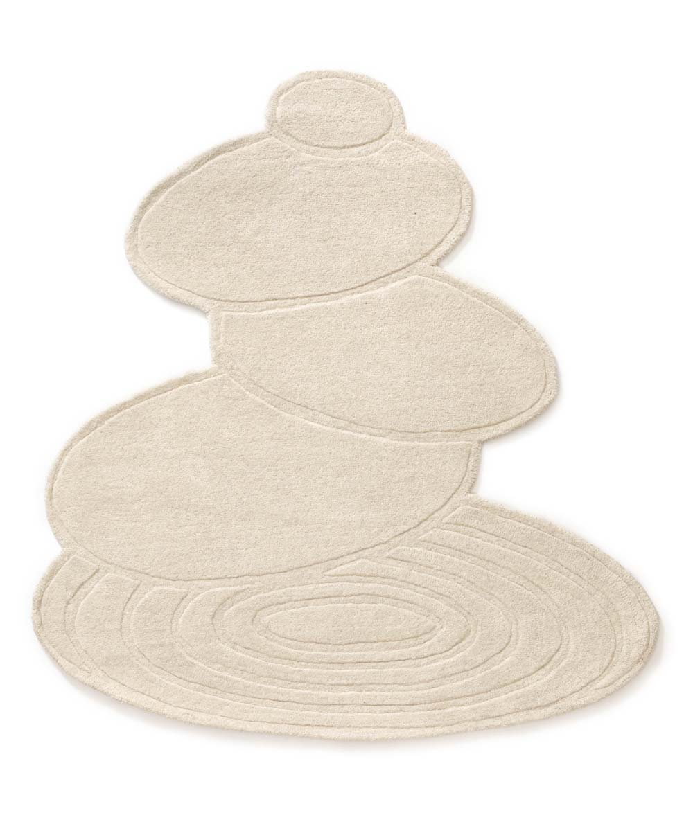 Alfombra de diseño orgánica - Balans Stone marfil - overzicht Alfombra de diseño orgánica - Balans Stone marfil - overzicht