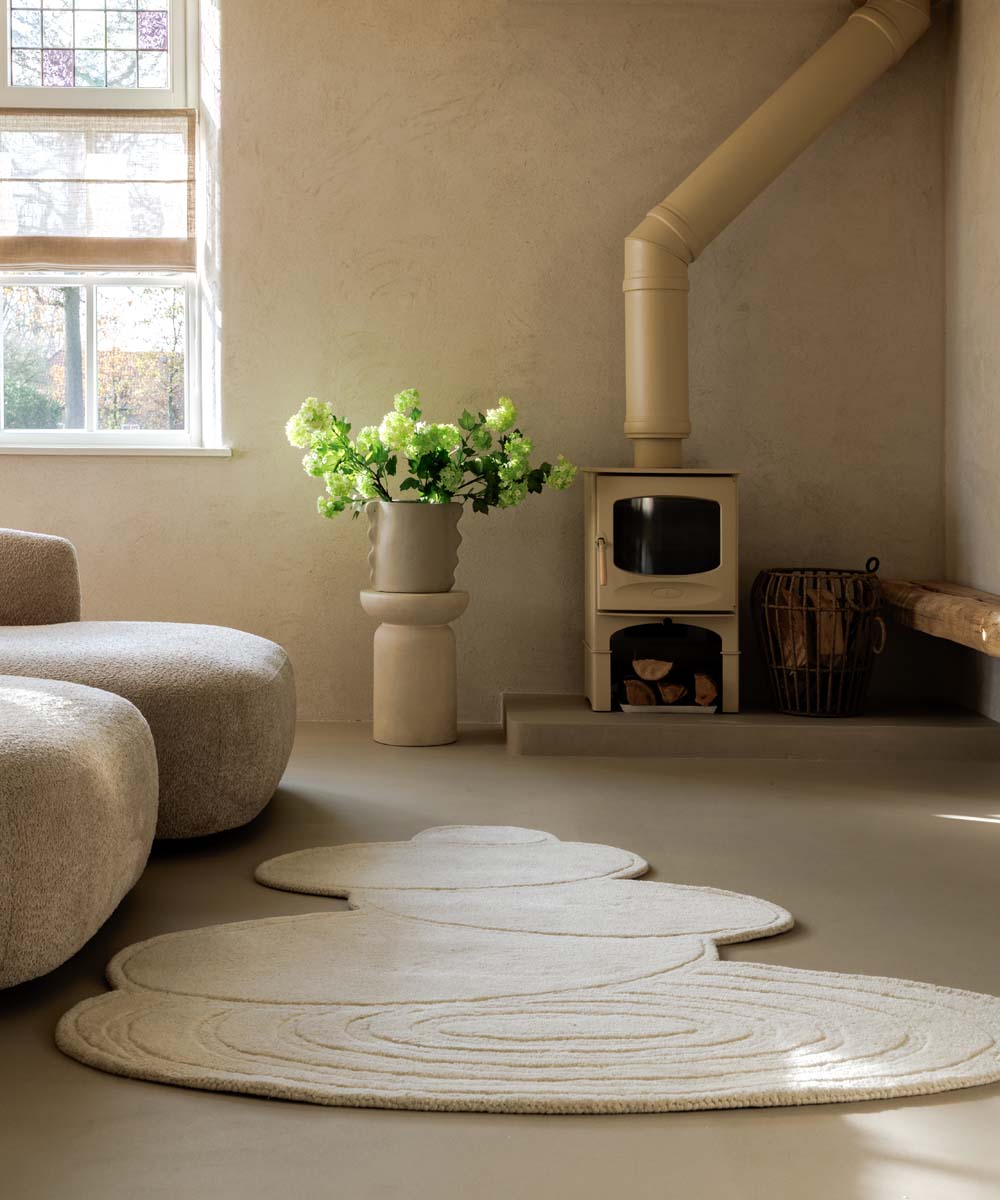 Alfombra de diseño orgánica - Balans Stone marfil - sfeer Alfombra de diseño orgánica - Balans Stone marfil - sfeer