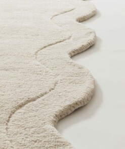 Alfombra de diseño orgánica - Balans Swirl marfil - close up, thumbnail