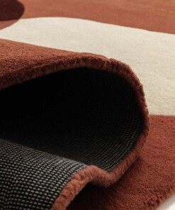 Alfombra de lana orgánica - Dune terracota - close up, thumbnail