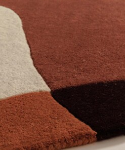 Alfombra de lana orgánica - Dune terracota - close up, thumbnail