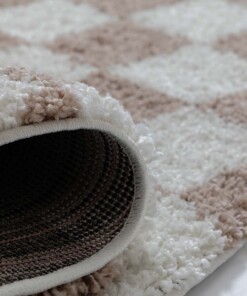 Alfombra pasillo de ajedrez - Check marfil/beige - close up, thumbnail