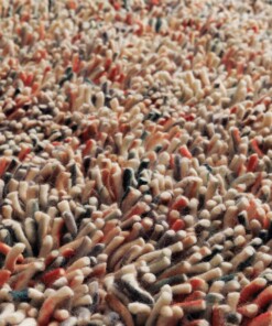 Alfombra redonda de lana - Aurelia multicolor - close up, thumbnail