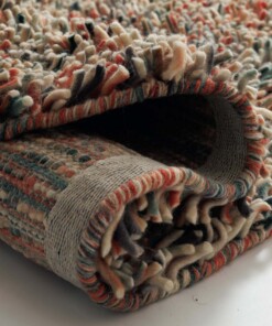 Alfombra redonda de lana - Aurelia multicolor - close up, thumbnail