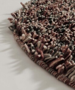 Alfombra redonda de lana - Aurelia morado - close up, thumbnail