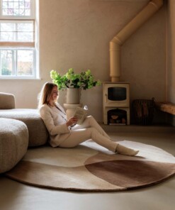 Alfombra redonda de lana - Dune beige - sfeer