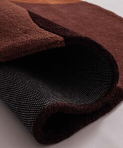 Alfombra redonda de lana - Dune terracota - close up, thumbnail