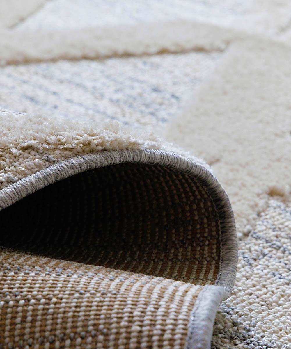 Alfombra de estilo escandinavo - Fjord Dvale Crema/Gris - close up Alfombra de estilo escandinavo - Fjord Dvale Crema/Gris - close up