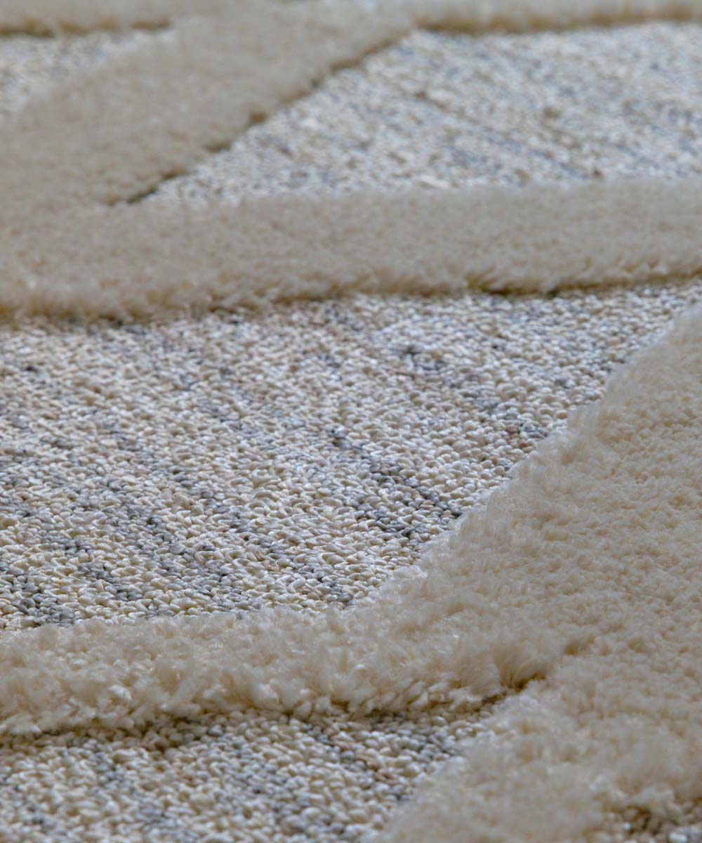 Alfombra de estilo escandinavo - Fjord Dvale Crema/Gris - close up Alfombra de estilo escandinavo - Fjord Dvale Crema/Gris - close up