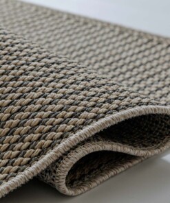 Alfombra cuadrada a rombos efecto yute para exterior - Sunny Beige - close up, thumbnail